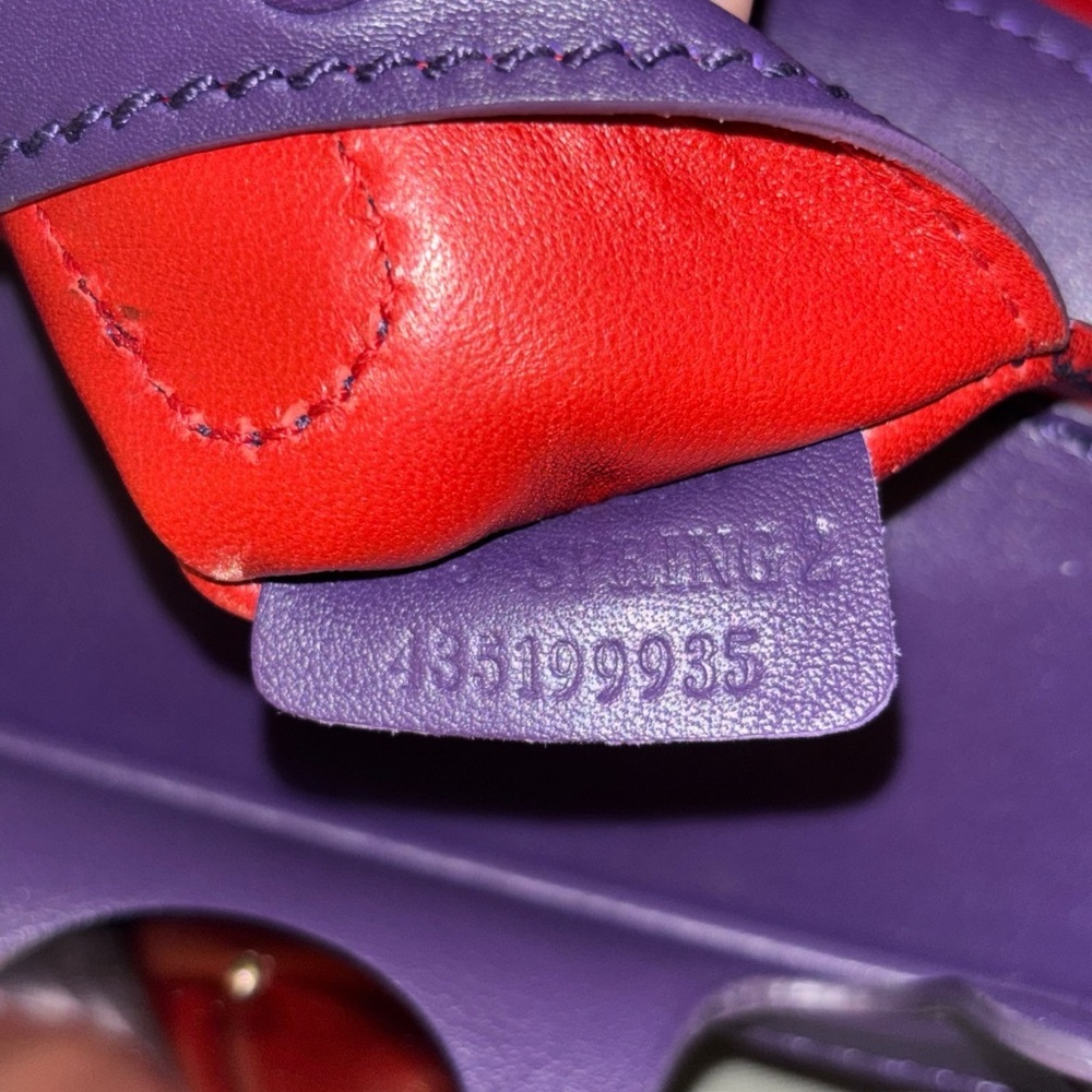 Ralph Lauren Mini Ricky Satchel | Purple Leather | Silver Hardware - Picture 11 of 16